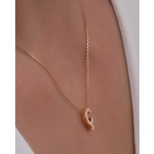 Güler Kuyumculuk Altın 3 Boyutlu Ç Harfi ve Altın Zinciri