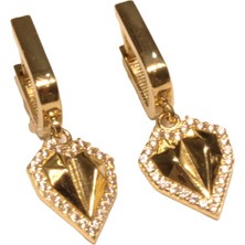 Güler Kuyumculuk 14 Ayar Altın Taşlı Halka Küpe