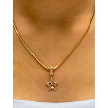 Güler Kuyumculuk Altın Yıldız Kolye Uçlu Balık Sırtı Zincir