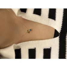 Güler Kuyumculuk Altın Nazar Boncuklu K  Harfli Zincir