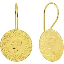 Güler Kuyumculuk 22 Ayar Çeyrek Altın Küpe Kadınlar İçin Şık ve Zarif Tasarım