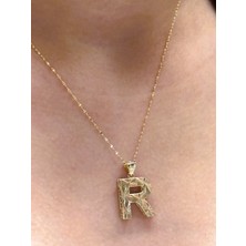 Güler Kuyumculuk Altın 3 Boyutlu R Harfli Ataç Zincir