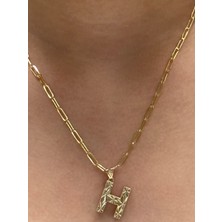 Güler Kuyumculuk Altın 3 Boyutlu H Harfli Ataç Zincir