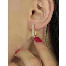 Güler Kuyumculuk 14 Ayar Altın Dikdörtgen Küpe