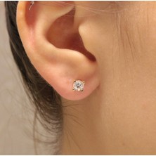 Güler Kuyumculuk Altın Vidalı Tek Taş Küpe