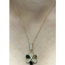 Güler Kuyumculuk 14 Ayar Altın Yonca Kolye Uçlu Zincir