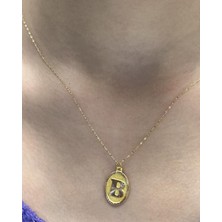 Güler Kuyumculuk Altın Aynalı Zincirli B Harfi