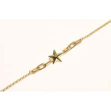 Güler Kuyumculuk Altın Ataç Zincirli Yıldız Bileklik