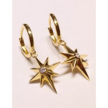 Güler Kuyumculuk 14 Ayar Altın Kutup Yıldızı Model Halka Küpe