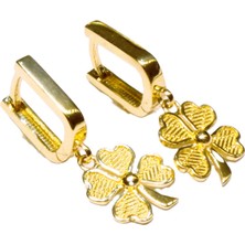 Güler Kuyumculuk 14 Ayar Altın Yonca Model Halka Küpe