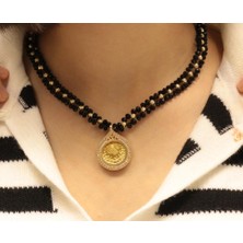 Güler Kuyumculuk Yarım Reşat Baskı Altınlı Çerçeveli Kolye