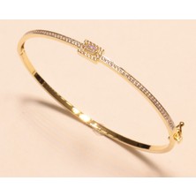 Güler Kuyumculuk Altın Baget Taşlı Kelepçe Bilezik