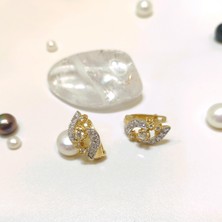 Altın Ofisi 15MM Taşlı Küpe 14 Ayar Altın Hd Videolu