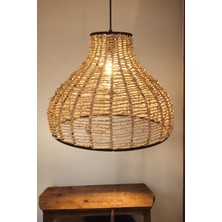 Ocean Point Tekli Sarkıt Avize Doğal Deniz Sazı Salon Mutfak Oturma Odası 40CM Oceanpoint
