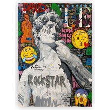 Zinbooz Vogue David Davut Heykeli Pop Art Ahşap Poster 20X29 cm