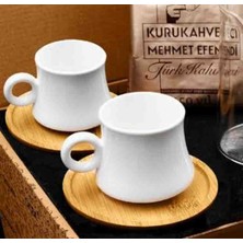 Büyülü Home 2 Li Ahşap Altlıklı Kahve Fincanı Türk Kahvesi Fincanı