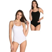 Marmara Qumasch 2'li Kadın Çıtçıtlı Atlet / Body Ip Askılı Pamuklu Likralı Renkli - 2xl