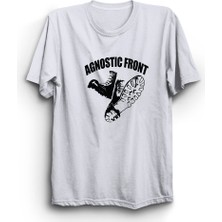 The Fame Agnostic Front, Boot, Rock Metal Müzik Grubu Baskılı, %100 Pamuk Tişört