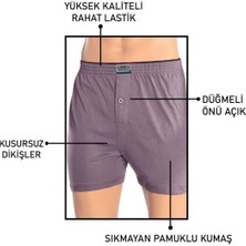 Marmara Erkek Düğmeli Boxer Havlu Bel %100 Pamuk Penye Indigo - 2xl