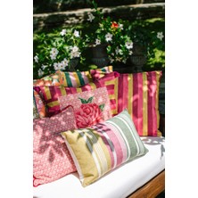 Vanelli Home Multi Flower Çizgili 30x50 cm Dikdörtgen Kırlent Kılıfı