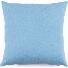 Mavi Dokulu kumaştan 50x50 cm Kare Kırlent Kılıfı