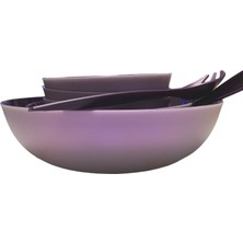 Tupperware Berrak Mor Set Parlak 16 Parça Mega Set Saklama ve Servis Kabı Salata Servis Çatallı