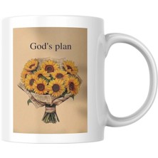 Atelier Bap Özel Üretim Çift Yönlü God's Plan-My Wish Baskılı Kupa 300ML Tekl