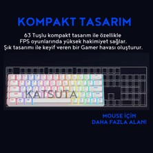 Katsuta Blue Switch Mekanik Oyuncu Klavyesi Gaming Klavye Rainbow Işıklı Mekanik Pembe Klavye 11 Işık Modu Kablolu