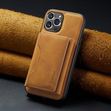 Zebana Apple iPhone 15 Pro Max Uyumlu Kılıf Zebana 2in1 Elite Class Cüzdanlı Deri Kılıf Kahverengi