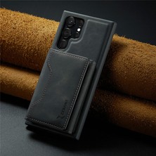 Zebana Samsung Galaxy S24 Ultra Uyumlu Kılıf Zebana 2in1 Elite Class Cüzdanlı Deri Kılıf Siyah