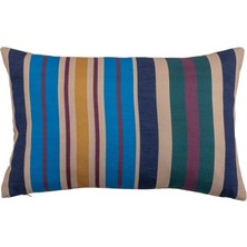 Vanelli Home Multi Flower Renkli Çizgili 35x55 cm Dikdörtgen Kırlent Kılıfı