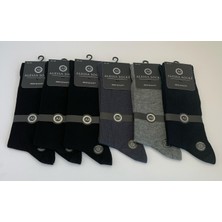 Alessa Socks Bambu Çorap Burun Dikişsiz Garson Boy 38-40 Düz 6 Çift Karışık Renk Çorap