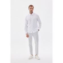 Kolay Ütülenebilir Oxford Erkek Beyaz Slim Fit Gömlek MARS36