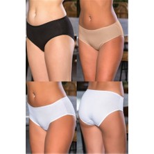 Miraxx Pamuklu Yüksek Bel Slip Külot (Karışık) Siyah-Beyaz-Ten (MGP2966)