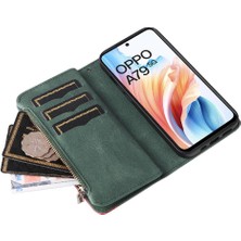 Mellow Mall Oppo A79 5g Iki Renkli Dikiş Fermuar Cüzdan Tarzı Kart (Yurt Dışından)