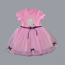 Diji Baby 1-2-3 Yaş Payet Yapraklı Çiçek Nakışlı Astarlı Kız Bebek Tütü Elbisesi