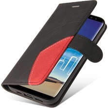 Mellow Mall Samsung Galaxy Not 8 Için Kılıf Iki Renkli Dikiş Pu Deri Flip Folio (Yurt Dışından)