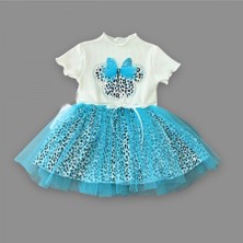 Diji Baby 1-2-3 Yaş Fiyonklu Mickey Astarlı Etekli Kız Bebek Tütü Elbisesi