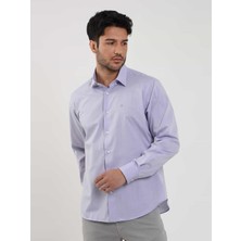 Dufy Mavi Erkek Regular Fit Düz Brent Düğmeli Yaka Uzun Kol Gömlek - 102244