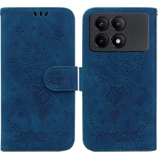 Mellow Mall Xiaomi Poco X6 Pro 5g Kabartma Gül Çiçekler Kart Yuvaları Flip Pu Kılıf (Yurt Dışından)