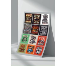 Stickermarket Amerikan Retro Araba Sticker Seti (1)