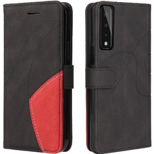 Mellow Mall Lg Stylo 7 Pu Deri Flip Folio Kılıf ile Iki Renkli Dikiş (Yurt Dışından)