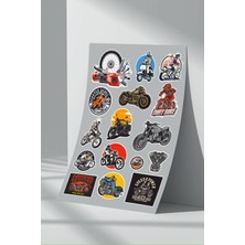 Stickermarket Motosiklet Karışık Sticker Seti (9)