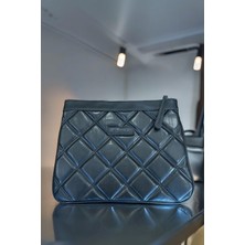 Bahels Kapitone Siyah Özel Tasarım Kadın Portföy & Clutch Çanta