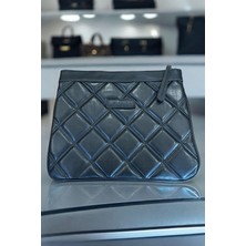 Bahels Kapitone Siyah Özel Tasarım Kadın Portföy & Clutch Çanta