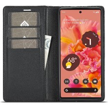 Mellow Mall Google Piksel 6A Manyetik Karbon Fiber Deri Folio Flip Case Için Kılıf (Yurt Dışından)