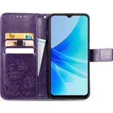 Mellow Mall Oppo A57 4g Kısa Kayış Deri Kılıf Için Dört Yapraklı Yonca Kapak Çevirin (Yurt Dışından)