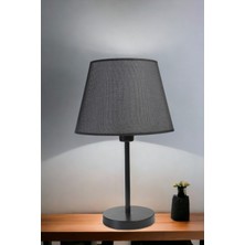 Lumexx Ala Siyah Pramit Hasır Siyah Abajurlu Masa Lambası