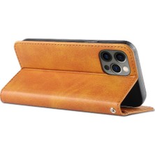 Mellow Mall Iphone 14 Için Kılıf Pro Max Deri Folio Flip Case Manyetik Karbon Fiber (Yurt Dışından)