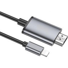 Polham 2 Metre 60Hz 4K Iphone Lightning To HDMI Görüntü Aktarım Kablosu, Iphone 7/8/x/11/12/13/14 Serisi Ile Uyumulu